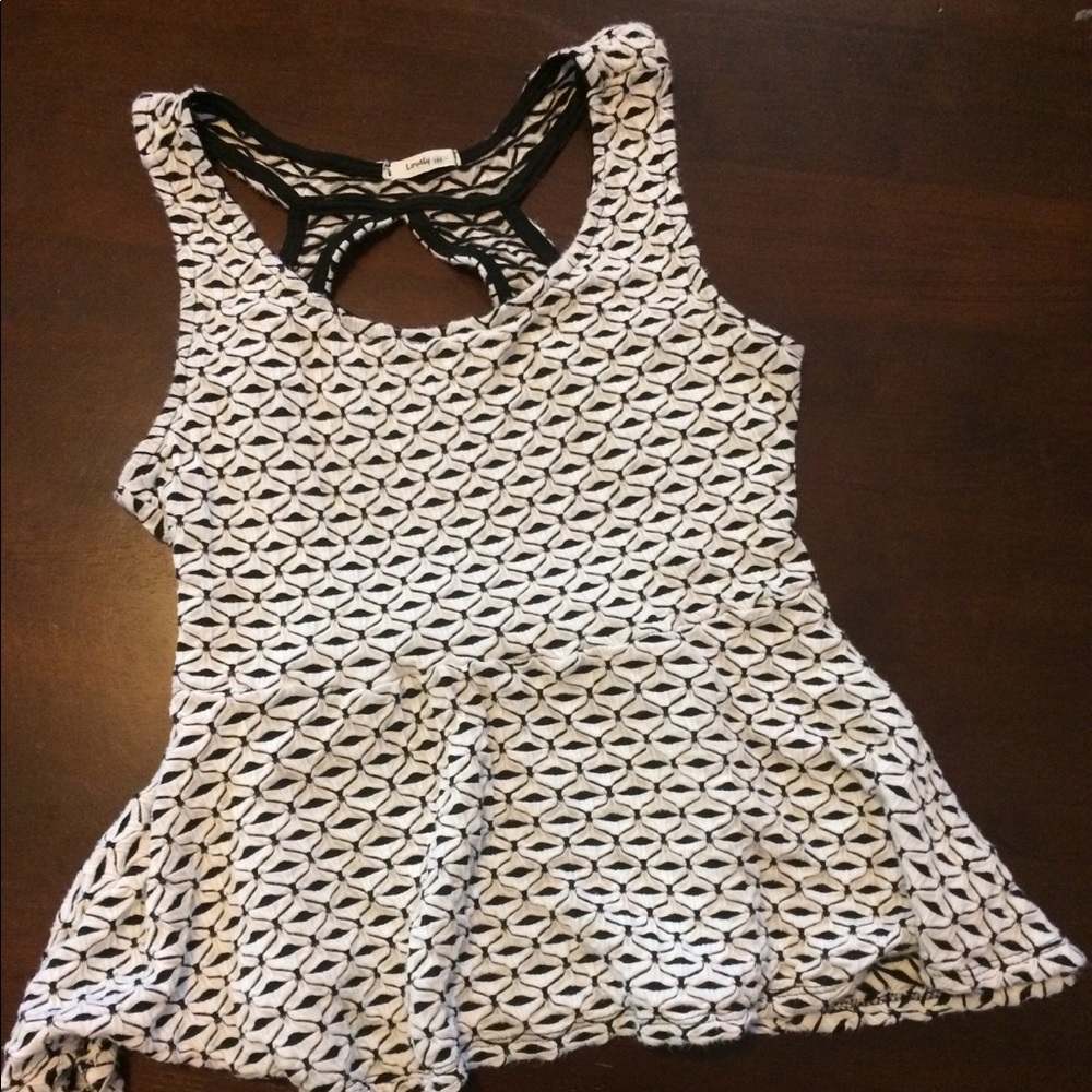 Cutout back peplum tank top